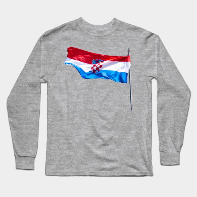 Croatian Flag Long Sleeve T-Shirt by RaeTucker